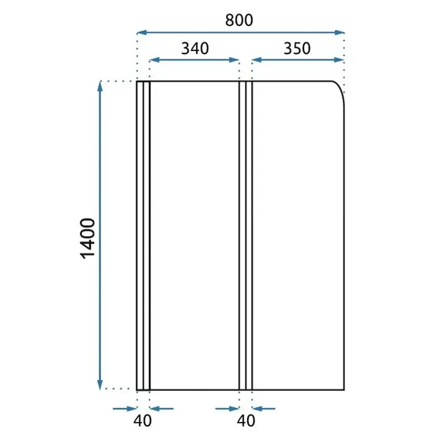REA-W5696 - Foldbar badekarskærm AGAT 140x80 cm børstet kobber/klart glas