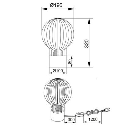 Reality - Bordlampe DAVE 1xE27/40W/230V