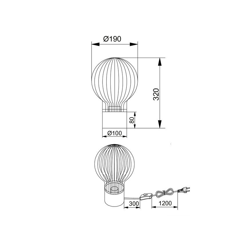 Reality - Bordlampe DAVE 1xE27/40W/230V