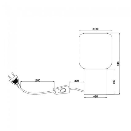 Reality - Bordlampe NICO 1xE27/40W/230V