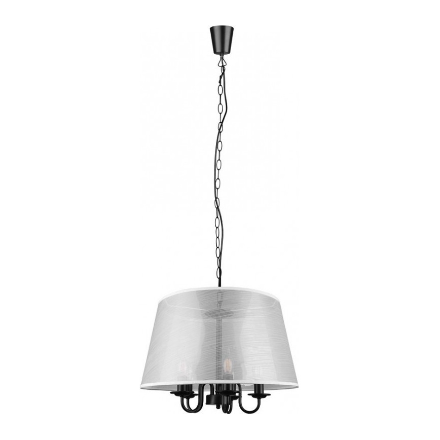 Belysning - LED lysekrone på kæde CIMA 5xE14/40W/230V grå