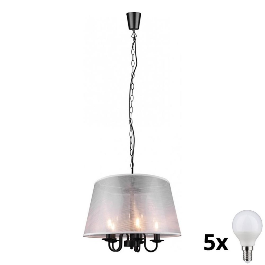 Reality - LED Pendel med kædeophæng CIMA 5xE14/40W/230V grå