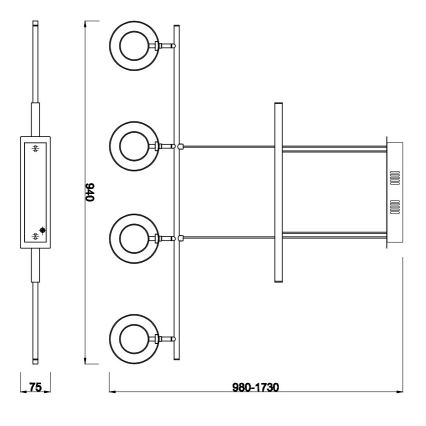 Reality - LED pendel PRATER 4xLED/4,5W/230V