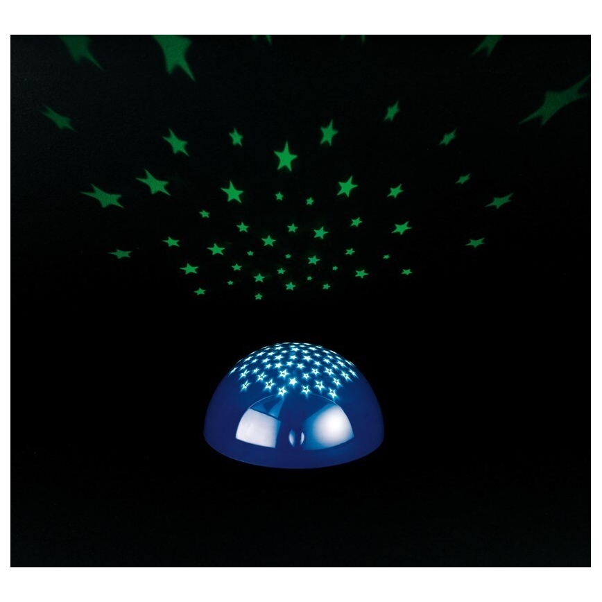 Reality - LED projektor med touch-funktion SIRIUS LED/0,5W/3xAA blå