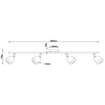 Reality - LED spotlampe NANTES 4xGU10/3W/230V