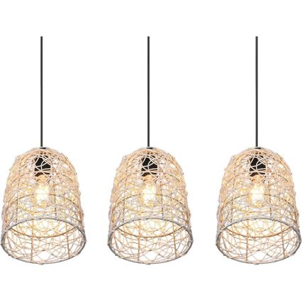 Reality - Pendel på kabel LOVIS 3xE27/40W/230V sort