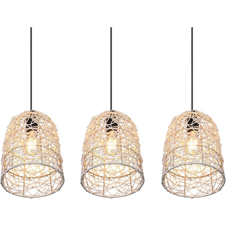 Reality - Pendel på kabel LOVIS 3xE27/40W/230V sort