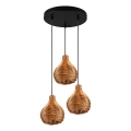 Reality - Pendel på ledning SPROUT 3xE14/40W/230V brun/rattan