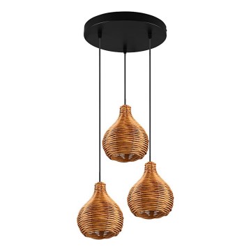 Reality - Pendel på ledning SPROUT 3xE14/40W/230V brun/rattan