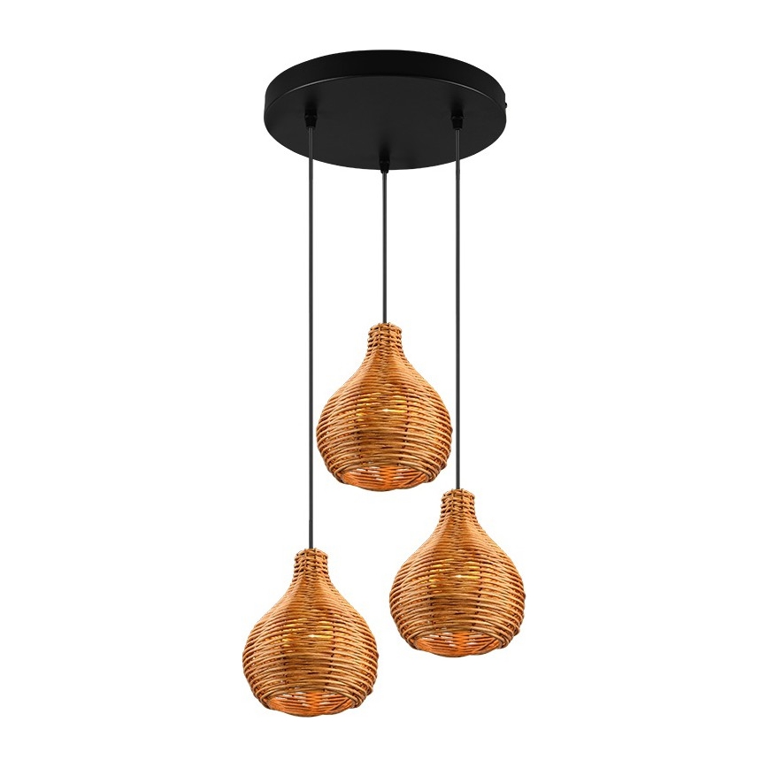 Reality - Pendel på ledning SPROUT 3xE14/40W/230V brun/rattan