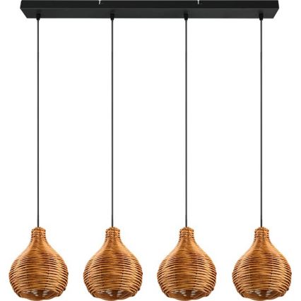 Reality - Pendel på ledning SPROUT 3xE14/40W/230V brun/rattan