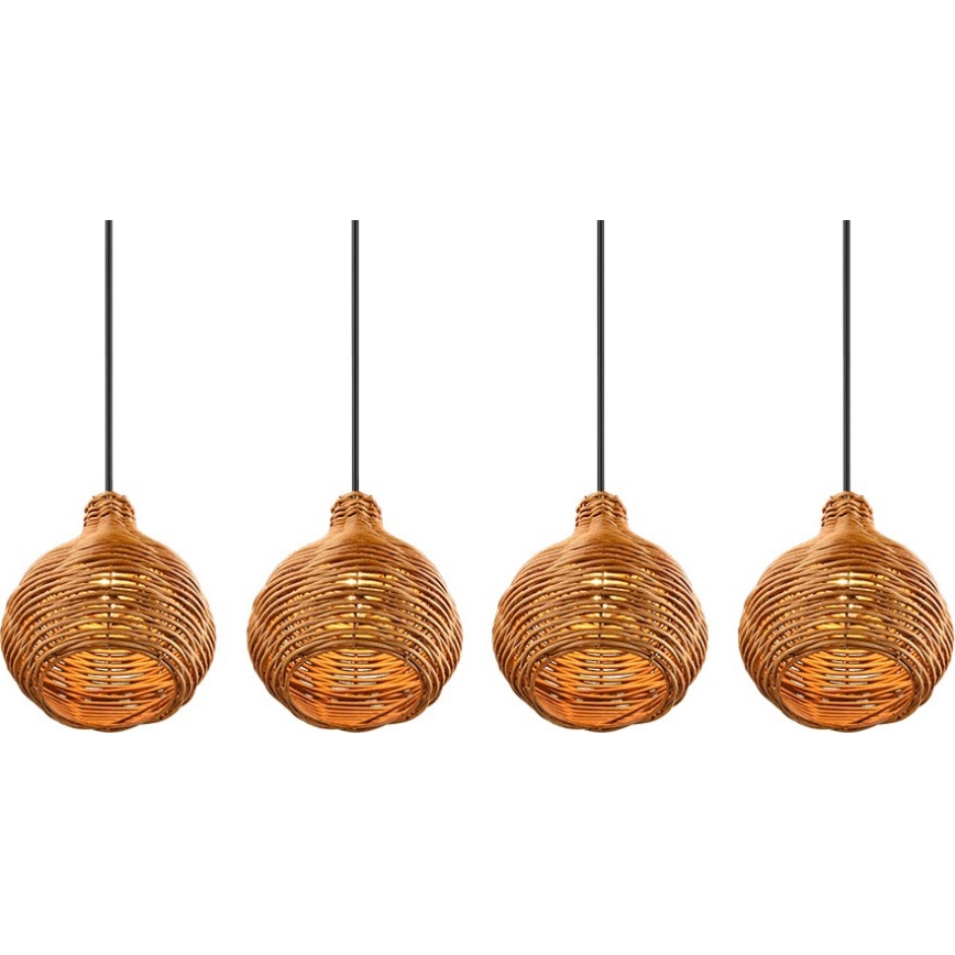 Reality - Pendel på ledning SPROUT 3xE14/40W/230V brun/rattan