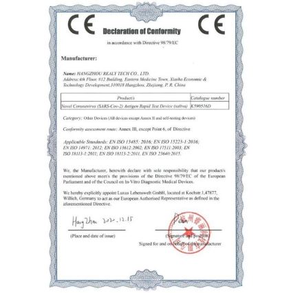 RealyTech - Antigentest mod COVID-19 hurtig spyttest 1 stk.
