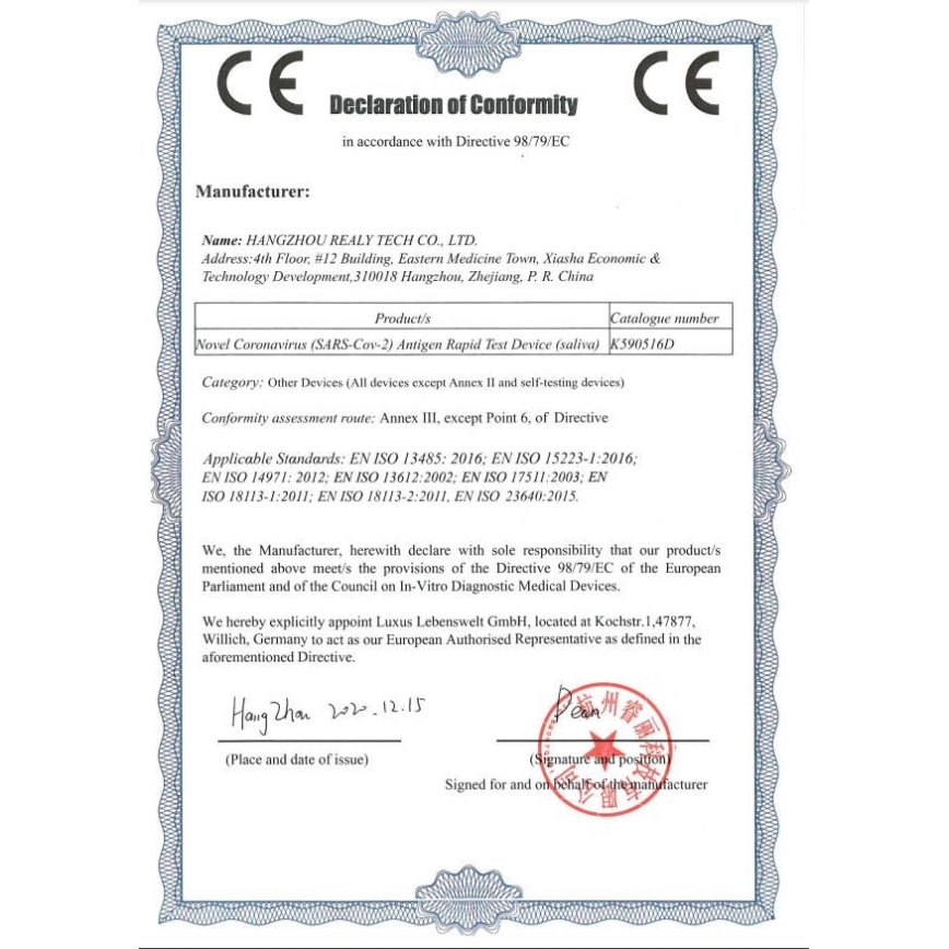 RealyTech - COVID-19 kviktest 5 stk. spyttest