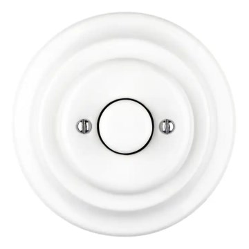 Reblig - Porcelæns-retro drejbar dæmper med ramme 250V/10A hvid