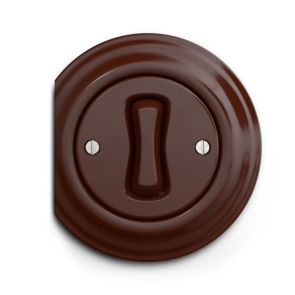 Reblig - Rammeløs retroknap, brun