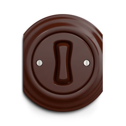 Reblig - Rammeløs retroknap, brun