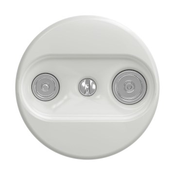 Reblig - Retro antenneudtag til TV og radio (afsluttende) uden ramme, keramisk hvid