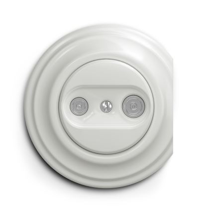 Reblig - Retro antenneudtag til TV og radio (afsluttende) uden ramme, keramisk hvid