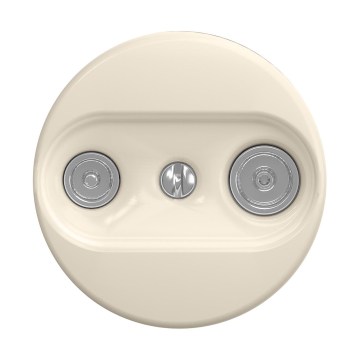 Reblig - Retro antenneudtag TV+R (gennemgående) uden ramme beige