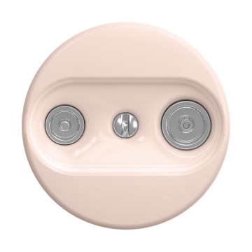 Reblig - Retro antenneudtag TV+radio (gennemgående) uden ramme, gammelrosa