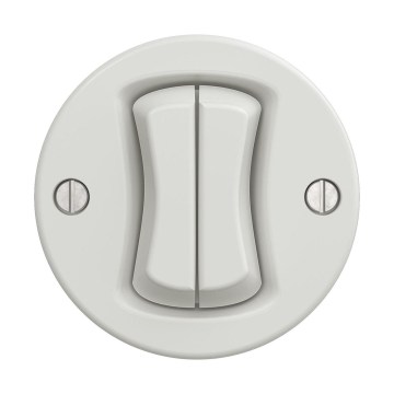 Reblig - Retro dobbeltafbryder uden ramme, keramisk hvid