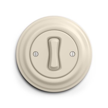 Reblig - Retro krydsafbryder med ramme nr. 7 i beige