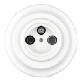 Reblig - Retro porcelæns TV/SAT-W udtag med ramme, hvid