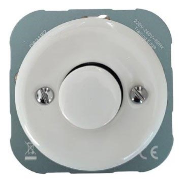 Reblig - Retro porcelænsdæmper uden ramme 250V/10A hvid