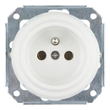 Reblig - Retro porcelænsstikkontakt til hjemmet, rammeløs, 250V/16A, hvid