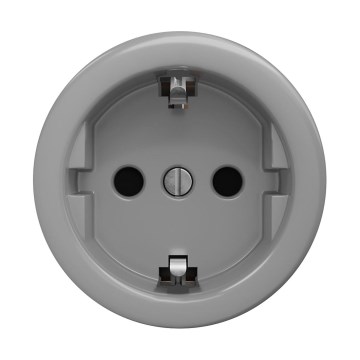 Reblig - Retro rammeløs SCHUKO-stikkontakt 230V/16A, grå