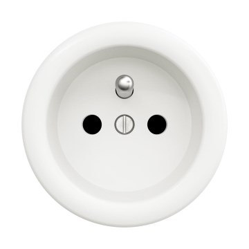 Reblig - Retro rammeløs stikkontakt til hjemmet 230 V snehvid
