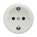 Reblig - Retro stikkontakt til bolig uden ramme SCHUKO 230V/16A keramisk hvid