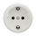 Reblig - Retro stikkontakt til bolig uden ramme SCHUKO 230V/16A keramisk hvid