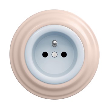 Reblig - Retro stikkontakt til hjemmet med ramme 230 V, blå/gammelrosa