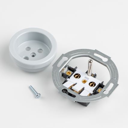 Reblig - Retro stikkontakt til hjemmet med ramme 230V grå