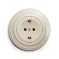 Reblig - Retro stikkontakt til hjemmet med ramme SCHUKO 230V/16A beige