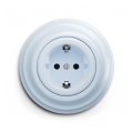 Reblig - Retro stikkontakt til hjemmet med ramme SCHUKO 230V/16A blå