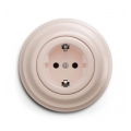 Reblig - Retro stikkontakt til hjemmet med ramme SCHUKO 230V/16A i gammelrosa