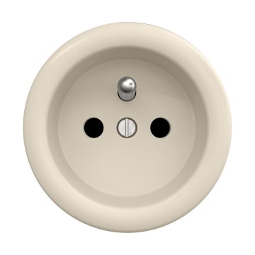 Reblig - Retro stikkontakt til hjemmet, rammeløs 230V, beige