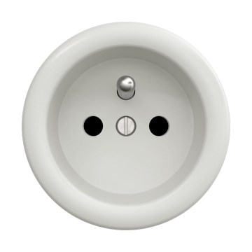 Reblig - Retro stikkontakt uden ramme 230V keramisk hvid