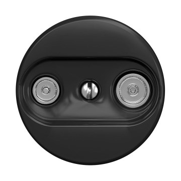 Reblig - Retro TV-/FM-udtag (gennemgående) uden ramme, sort