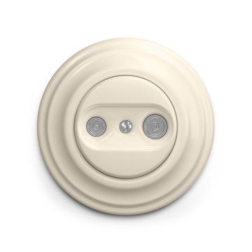 Reblig - Retro TV- og radioudtag (afsluttende) med ramme, beige