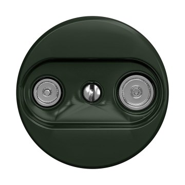 Reblig - Retro TV- og radioudtag (endestik) uden ramme, grøn
