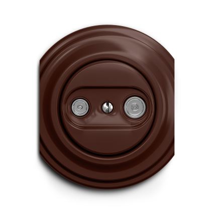 Reblig - Retro TV+R-udtag (endestykke) uden ramme, brun