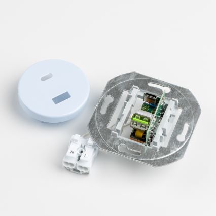 Reblig - Retro USB-stikkontakt A+C med ramme, blå
