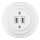 Reblig - Retro USB-stikkontakt i porcelæn med ramme, 2x USB-A, hvid