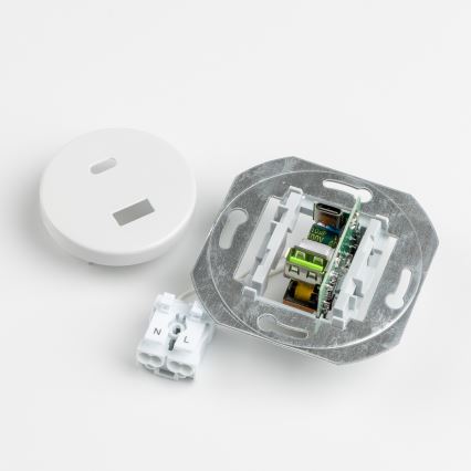 Reblig - Retro USB-udtag A+C med keramisk hvid ramme