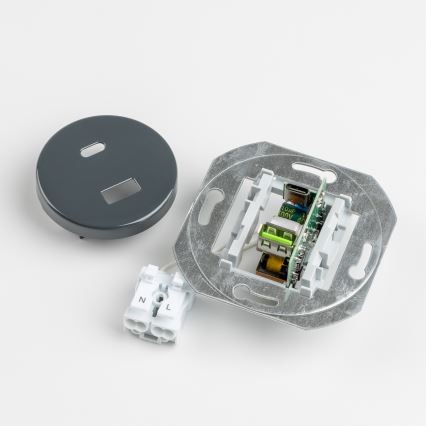 Reblig - Retro USB-udtag A+C med ramme i antracit