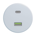 Reblig - Retro USB-udtag A+C, rammeløst, blå